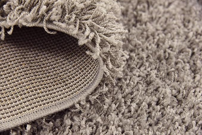 Unique Loom Solid Shag Collection Area Rug (8' Square, Cloud Gray)