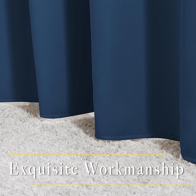 NICETOWN Moroccan Blue 102 inch Curtains, Grommet Thermal Insulated Window Treatments Room Darkening Drape Room Divider for Living Room/Bedroom, W66 x L102, 2 Panels