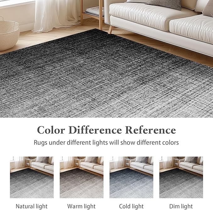Area Rugs 6x9, Machine Washable Rugs for Living Room Floor Non Silp Vintage Rug Black Carpet for Living Room Dinning Room Bedroom Rug Under Bed Home | Black White