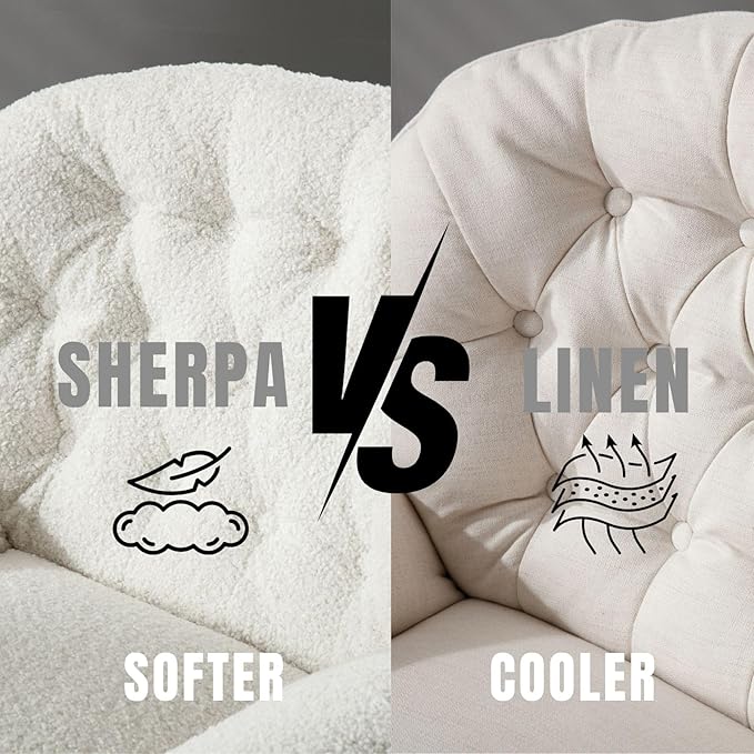 ZHENGHAO Swivel Accent Chair with Ottoman, Mid Century Modern Faux Fur Lounge Chair with footrest, Comfy Fluffy Armchair with 360° Metal Base for Reading/Living Room/Bedroom, White