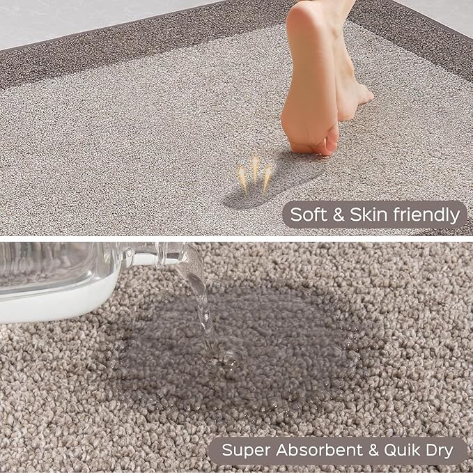 Washable Area Rug 48" x 72", Non Slip Kitchen Rug for Floor, Absorbent Entrance Runner Rug for Bedroom, Living Room, (Roll Packing)