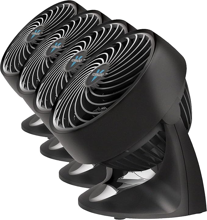 Vornado Small Room Fan | 2 Speed Settings | Adjustable Tilt Head | Air Circulator | Black | Pack of 4