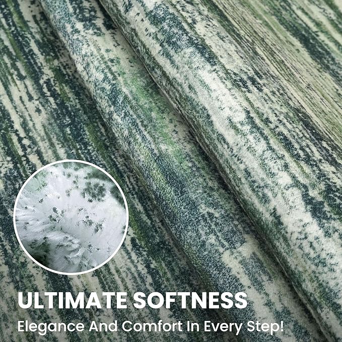 2x7 Modern Abstract Runner Rug for Hallways, Dark Green Super Soft Hallway Decor Kitchen Rugs with Non-Slip, Non-Shedding Washable Rug for Hallways Entryway Bedroom Indoor