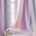 XiDi Curtains for Bedroom Decor, Rainbow GreyPinkPu-34-96