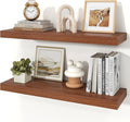 Floating Shelves for Wall, 9.3" Deep Wall Mounted Wood Shelves for Bathroom, Bedroom, Living Room, Kitchen, Hanging Shelf for Books/Storage/Room Decor (Walnut, 30")