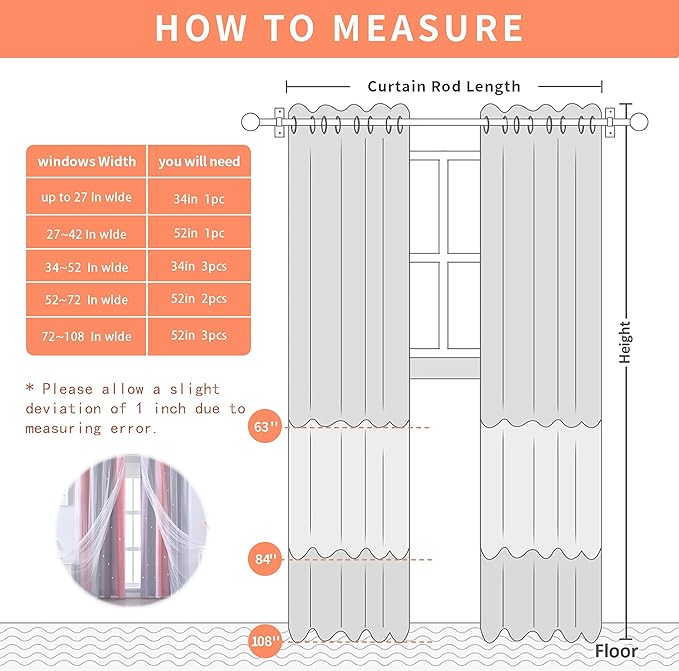 XiDi Dream Star Blackout Curtains for Kids Rooms Girl Princess Curtain for Daughter Bedroom Window (Pink Grey, W34 X L84)