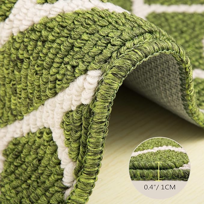hicorfe Indoor Doormat,Front Back Door Mat Rubber Backing Non Slip Door Mats 20"x48" Absorbent Resist Dirt Entrance Doormat Inside Floor Mats for Entryway Washable Low-Profile(Sage Green)