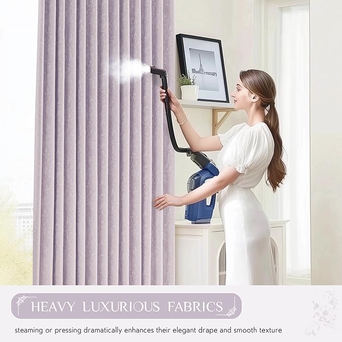 Beauoop Purple Floral Jacquard Blackout Curtains 84 Inches Long 2 Panels for Bedroom Living Room Chenille Flower Room Darkening Thermal Insulated Soundproof Grommet Window Treatments Drapes, 52x84