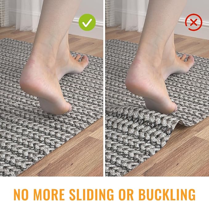 Silicone Non Slip Rug Pad, Anti Skid Thick Area Rug Pad Gripper, Under Carpet Rug Mats for Hardwood Surface Floors, Keep Rugs in Place-2x3 Ft