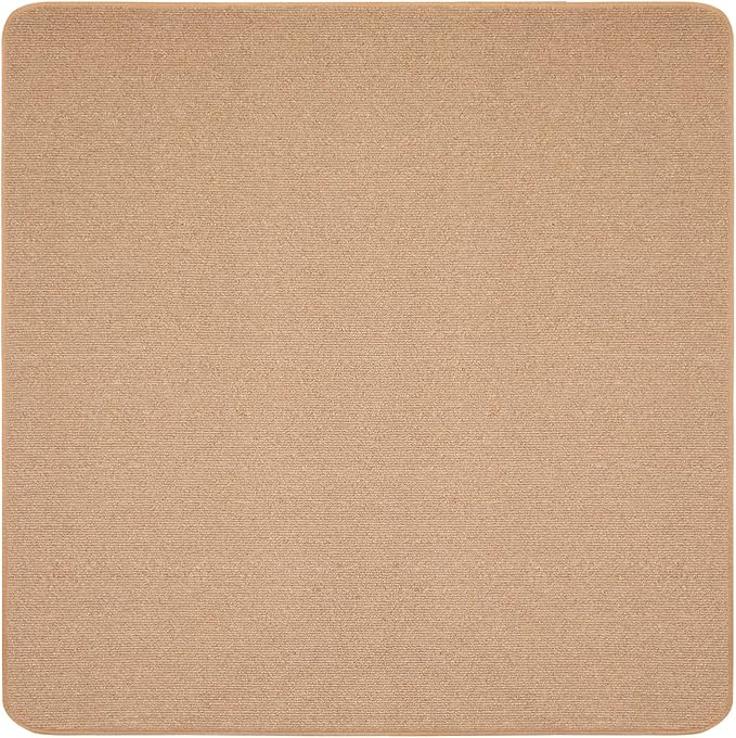 House, Home and More Skid-Resistant Carpet Indoor Area Rug Floor Mat - Pebble Beige - 4 Ft X 4 Ft - Non Slip Rubber Backing, Stain Resistant, Dog Friendly, Living Room Bedroom Kitchen Entryway