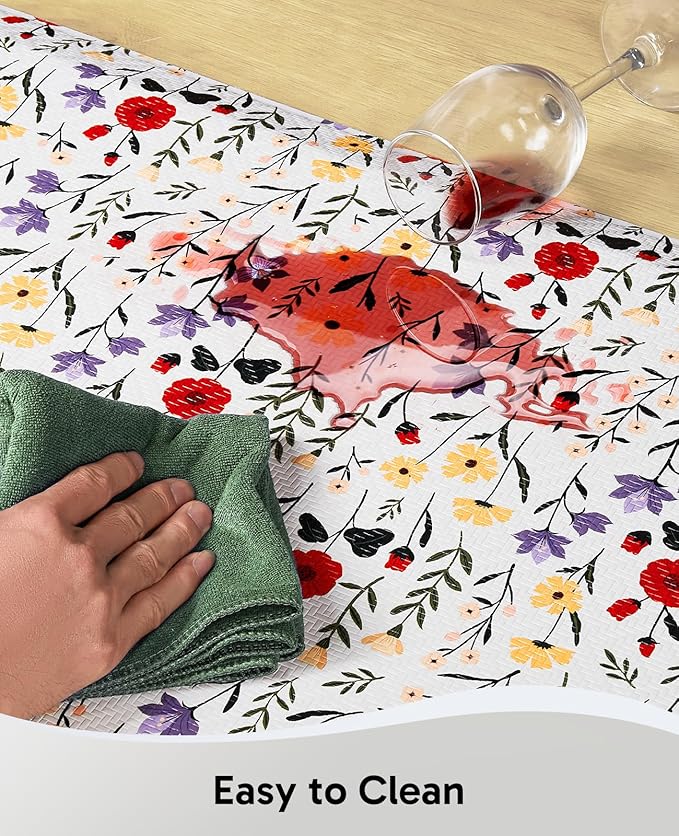 Ophanie Kitchen Mats for Floor, 3/4 inch Thick, 20x48 Anti Fatigue Cushioned Mat, Kitchen Rugs, Waterproof, Comfort Ergonomic Standing Mat for Office, Home, Sink, White Flower Non-Slip Ridged Bottom
