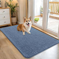 OLANLY Dog Door Mat for Muddy Paws 45x27, Absorbs Moisture and Dirt, Absorbent Non-Slip Washable Doormat, Quick Dry Chenille Mud Mat for Dogs, Entry Indoor Entryway Carpet for Inside Floor, Airy Blue