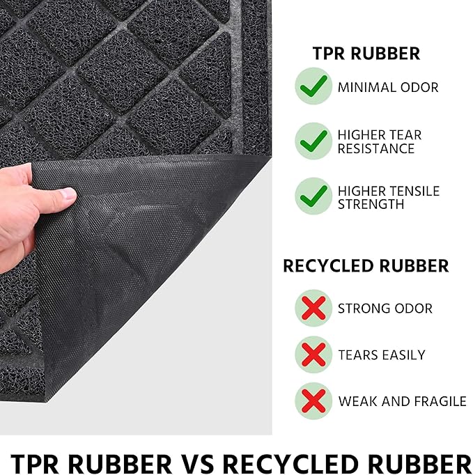 Front Door Mat Indoor Outdoor Entrance, 30" x 48" All-Season Heavy Duty Waterproof Doormat, Non-Slip Absorbent Entryway Mat, Easy to Clean, Low Profile Commercial Floor Mat for Indoor Outdoor