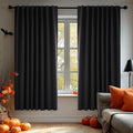 Deconovo Blackout Curtains, Thermal Insulated, W70 x L84 2 Panels, Back Tab, Machine Washable, Room-Darkening Drapes for Bedroom/Living Room Black