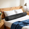 SyMax 7.8"x60" Body Pillow for Queen Bed, Bolster w/Removable Polyester Cover, Headboard Gap Filler Pillow, Black