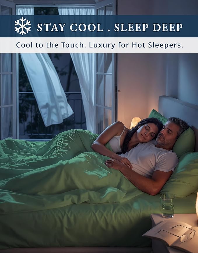 LANE LINEN Luxury Hotel Style 100% Egyptian Sheets Twin Size Bed Set - 1000 Thread Count, Mercerized Cotton, Sily Finish, No Pill Fade Resistant Bedding Sheets & Pillowcases Jaquard - Iceberg Green