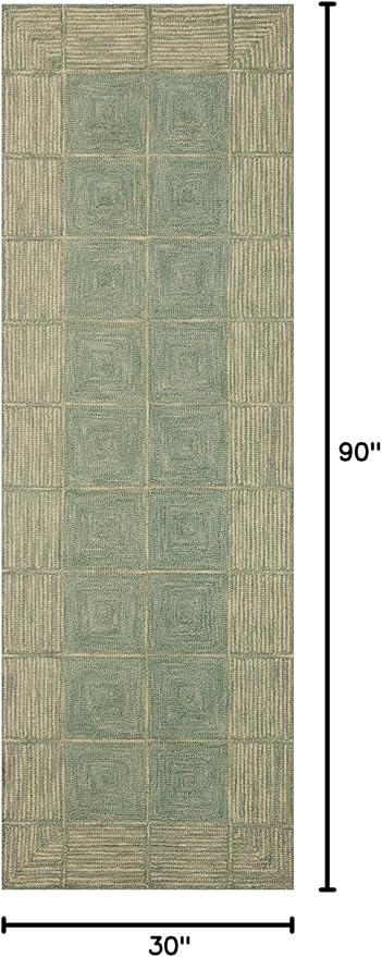 Loloi Chris Loves Julia Francis Collection FRA-02 Green/Natural 2'-6" x 7'-6" Runner Rug