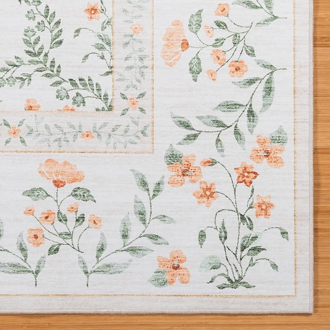 Gertmenian Indoor Boho Area Rug | Home Decor for Entryway, Bedroom, Living Room, Office, Kitchen | Non Slip, Soft, Printed Accent Rugs | Vela, Ivory, 2x6 Runner, 24607