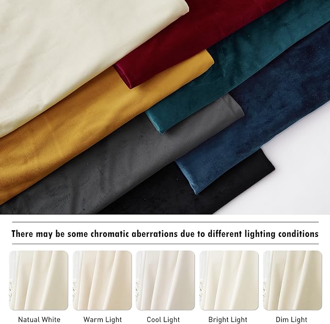 RYB HOME Velvet Curtains 102 inches Long, Back Tab Room Darkening Noise Reducing Window Treatment for Living Room Bedroom Privacy Protect for Stuido, Cream White, W52 x L102 inch, 2 Panels