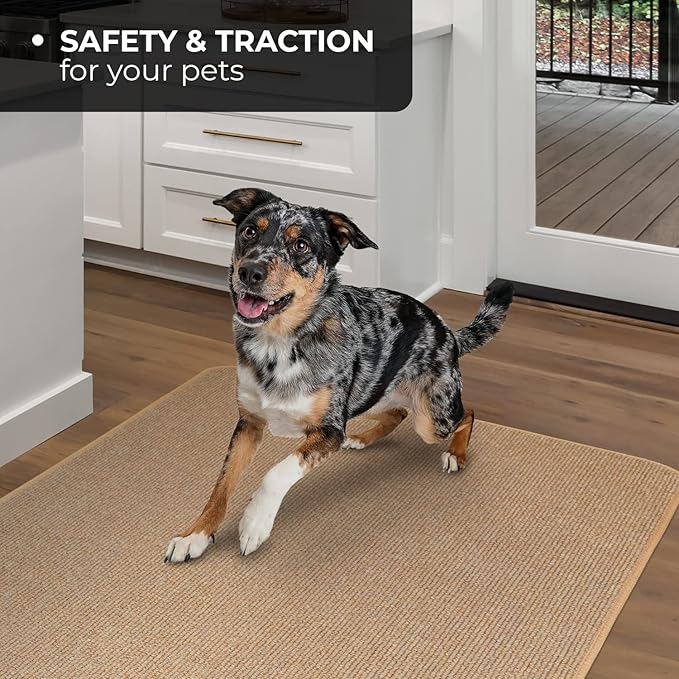 House, Home and More Skid-Resistant Carpet Indoor Area Rug Floor Mat - Pebble Beige - 3 Ft X 5 Ft - Non Slip Rubber Backing, Stain Resistant, Dog Friendly, Living Room Bedroom Kitchen Entryway
