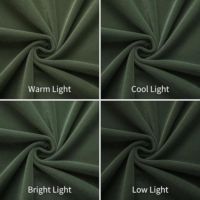 Joydeco Olive Green Velvet Curtains 102 inch Length 2 Panels, Luxury Blackout Rod Pocket Thermal Insulated Window Curtains, Super Soft Room Darkening Drapes for Living Room Bedroom,W52 x L102 inches