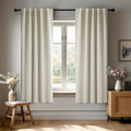 Deconovo Blackout Curtains, Thermal Insulated, W38 x L45 2 Panels, Back Tab, Machine Washable, Room-Darkening Drapes for Bedroom/Living Room Light Beige