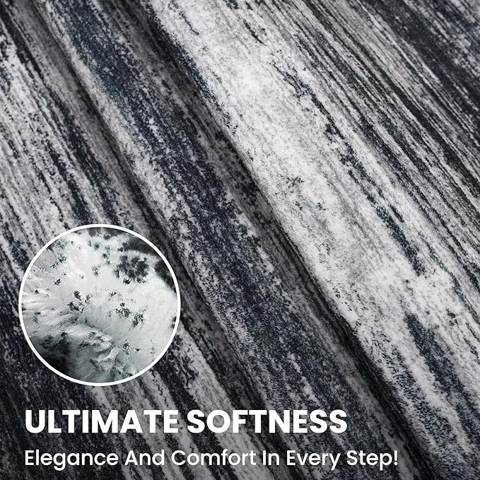 3x5 Modern Abstract Area Rug for Entryway, Black Super Soft Washable Rug with Non-Slip, Low-Pile Door Mat Indoor for Living Room Bedroom, Carpet with Non-Shedding