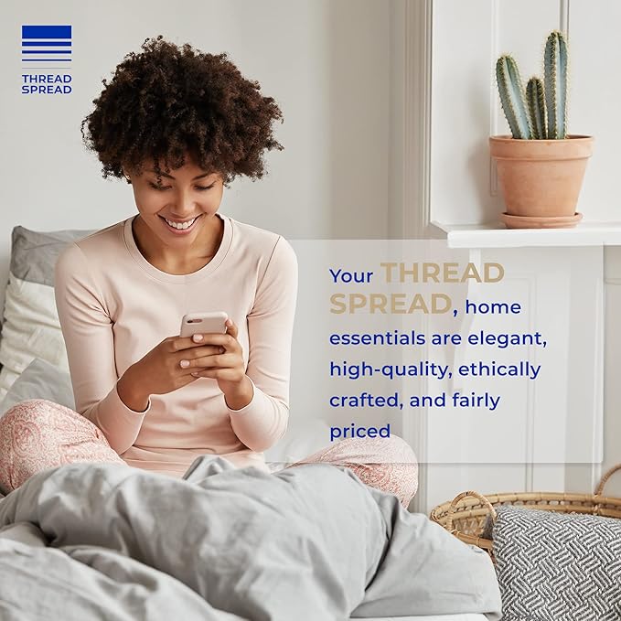 THREAD SPREAD 100% Cotton Queen Sheets Set - 400 Thread Count Queen Size Sheets (4 PC, Herb Green), 16" Deep Pocket All Around Elastic, Soft, Cooling, Durable & Breathable Sateen Weave Bed Sheet Set