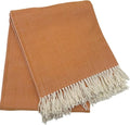 Alashan Cotton Acrylic Adirondack Herringbone Woven Throw (Orange Peel)