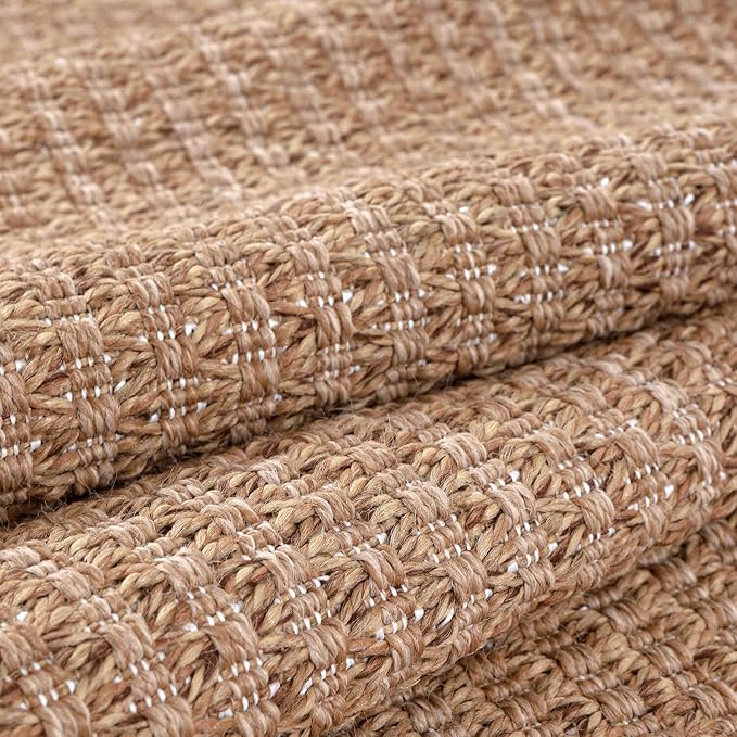 Easy Jute Door Mat 2x3 Indoor Outdoor Natural Rugs Solid Fiber Rug Woven Area Rug Boho Easy Clean Inside Carpet for Living Room Bedroom Dining Room Hallway or Outdoor Patio Porch (2 X 3 Natural)