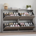 Shoe Cabinet with 4 Flip Drawers, Narrow Hidden Shoe Storage Cabinet, Slim Freestanding Shoe Rack Organizer for Entryway, Hallway, Bedroom, Living Room