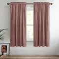 StangH Wild Rose Velvet Curtains 63 inches Long Set of 2, Soft Short Kitchen Window Drapes Room Dampening Noise Reducing Elegant Decor Curtains Rod Pocket for Kid Bedroom, W52 x L63