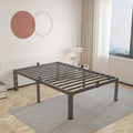 ROIL 16 Inch Twin XL Bed Frame with Rounded Corner and Headboard Hole Mattress Retainers 3500LBS Metal Heavy Duty Steel Slats No Box Spring Needed Platform Noise-Free Easy Assembly