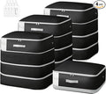 Comforter Storage Bag - 130L Large Capacity Blanket Storage Bags 4-Layer Ultra Space Saving Self Compression Organizer, Washable Compression Bags for Storage Comforter Blanket, 4-Pack, Black