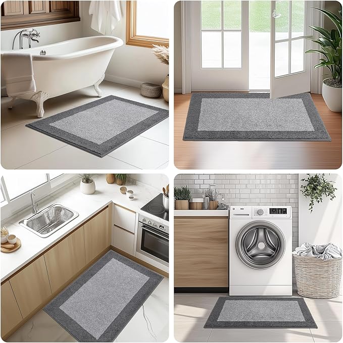 Machine Washable Kitchen Rug 32" x 48", Non Slip Indoor Door Rug, Absorbent Entrance Runner Rug for Bedroom, Hallway, Bathroom, Floor