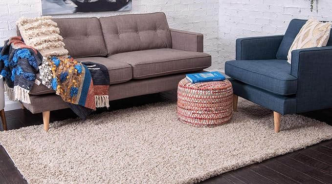 Unique Loom Solid Shag Collection Area Rug (2' 2" x 3' 1" Rectangle, Taupe)