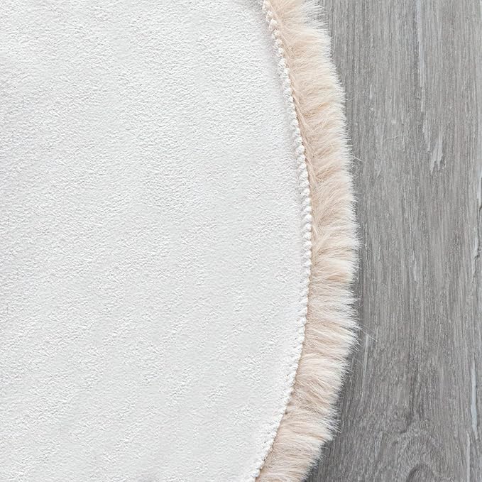 Light Brown Beige Fluffy Faux Fur Rugs for Bedroom Washable Furry Rug for Living Room Indoor Sheepskin Area Rugs 4x6 Nursery Rug