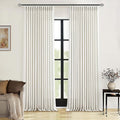 Natural Pinch Pleated Linen Curtains 126 Inches Long 2 Panels for Living Room Bedroom Memory Training Shaped Semi Sheer Pleat Drapes Hooks Rings Light Filtering Window Curtain 40x126