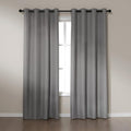 Amazon Basics Faux Linen Blackout Curtains for Bedroom and Living Room, 2-Piece Set with Grommets, 42" W x 84" L, Grey