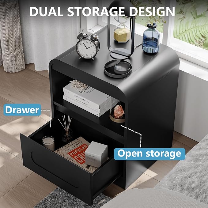 3 Piece Bedroom Set, Dresser and Nightstand Sets for Bedroom, Wood 3 Drawer Dresser & Night Stand Set of 2, Wide Chest of Drawers Modern Storage Cabinet Bedroom Furniture Set, Black