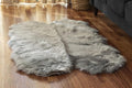 Walk on Me Silky Soft Faux Fur Area Rug, 3 ft. x 5 ft. Gray Fluffy Sheepskin for Living Room, Bedroom, Kid's Room, or Nursery, Home Decor Accent with Non-Slip Backing, Machine Washable
