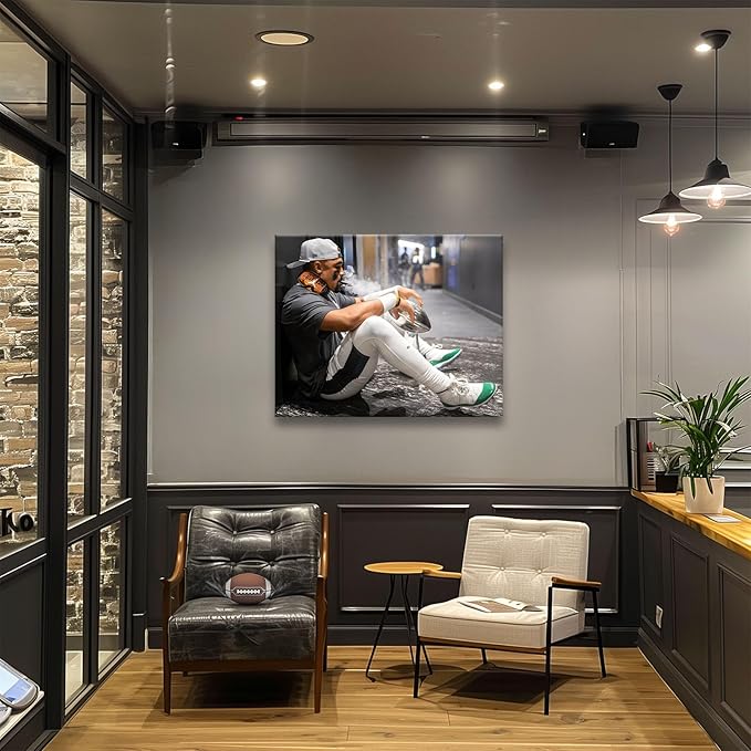B.B.F MAKE 2025 Super Canvas Bowl Wall Art Champions Eagles Poster Print Philadelphia Hurts Painting Canvas Wall Decor Sports Stars Picture Modern Bedroom Living Room Home Decoration, Framed 11x14inch