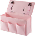 LASAMOLL Bedside Caddy Bedside Storage Organizer,Bed Caddy With Thickened Material Suitable for Homes, Dormitories, Hospitals, Cribs, RVs，Great for Magazines,Books,Remote, Phone (Pink)