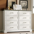 Farmhouse 8 Drawers Dresser for Bedroom, 48" Wide Wood Chest of Drawers with Deep Drawers & Bar Handles, Modern Dresser TV Stand, Rustic Wooden Closet Storage Organizer for Living Room, Hallway, White