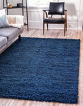 Unique Loom Solid Shag Collection Area Rug (4' 1" x 6' 1" Rectangle, Sapphire Blue/ Navy Blue)