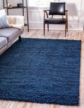 Unique Loom Solid Shag Collection Area Rug (7' 1" x 10' Rectangle, Sapphire Blue/ Navy Blue)
