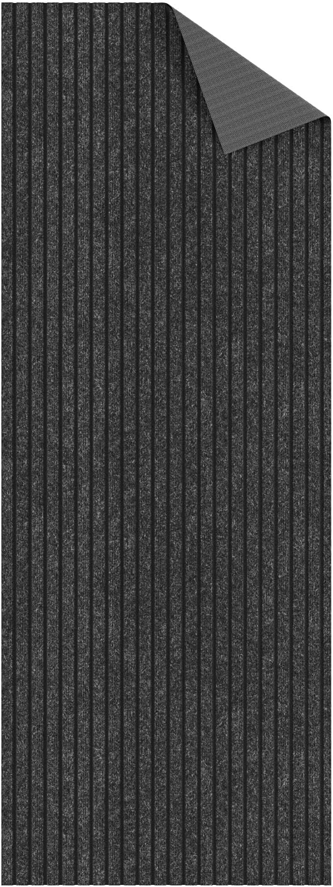 Ottomanson 2'7" x 14' Hallway Runner with Scraper Pile - Extra Durable Non-Slip Rug Mat for Indoor & Outdoor Use - Ideal for Kitchen, Entryway & Garage - High-Traffic Carpet, Black