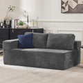 Loveseat Sofa, Cloud Modular Sofa Couch, Upholstered Floor Sofa with Deep Seat, Upholstered Foam Couch for Bedroom Living Room, No Assembly Required (Plush Corduroy Fabric, Grey)