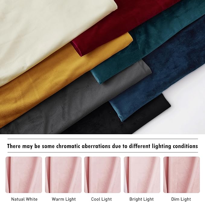 RYB HOME Baby Pink Velvet Curtains 102 inches, Back Tab Soft Fabric Room Darkening Thermal Insulated Luxurious Home Decor Curtains for Living Room Bedroom, W 52" x L 102", 2 Panels Set