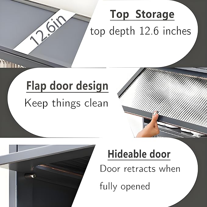 Tall Shoe Cabinet with Acrylic Doors, 10-Tier Large Capacity Bamboo Shoe Cabinet, 40-45 Pairs Freestanding Shoe Rack & Shoe Organizer for Closet Entrance, Hallway, Living Room, Bedroom